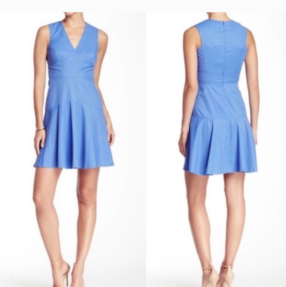 {Rebecca Taylor} Blue Princess Seam Laser Cut Dress Size 2‎